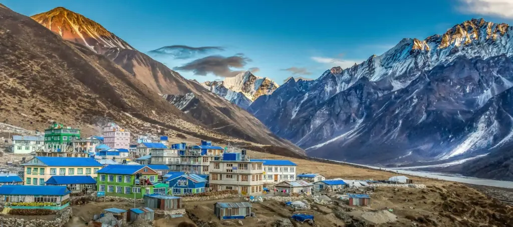 langtang Valley Trek - Beautiful view of langtang valley with the moutain in the back