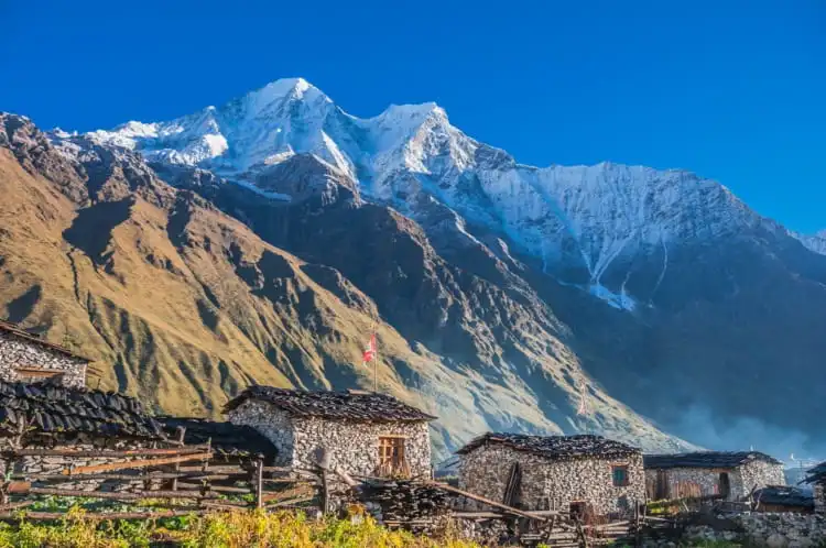 Beautiful view from trail of Tsum valley trek