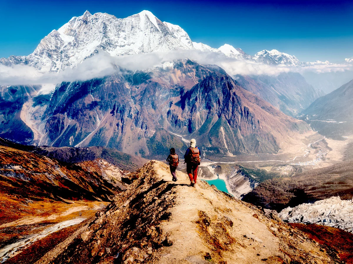 Beautiful scene of landscape in Manaslu region - on the way to birendra lake