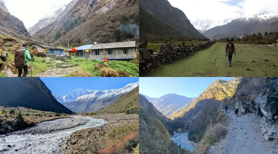 View of Manaslu Circuit Trek in Nonsoon Season
