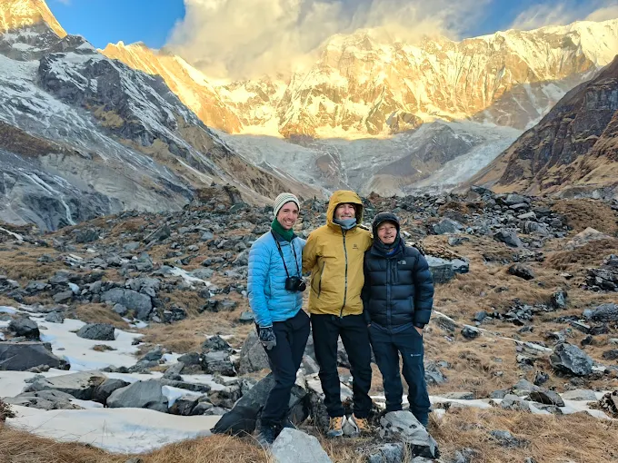 Annapurna region trek with our guide and trekkers