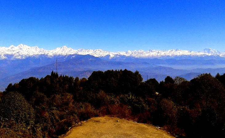 Beautiful mountain range view from Nagarkot to Changu Narayan