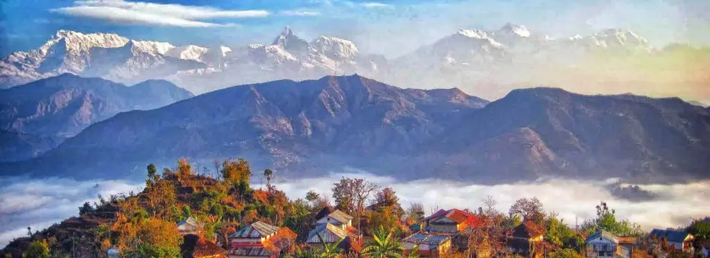 View form Panchase hill trek in Nepal