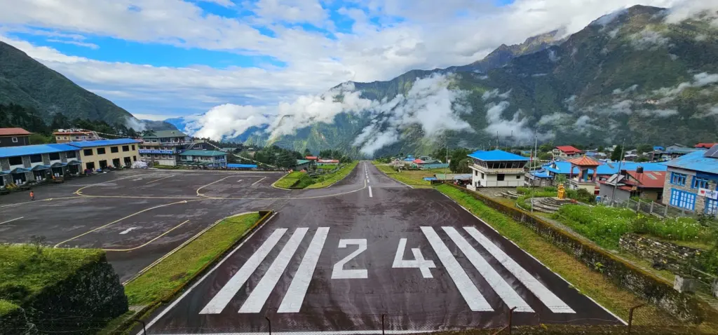 Full Lukla Airport View in clear weather