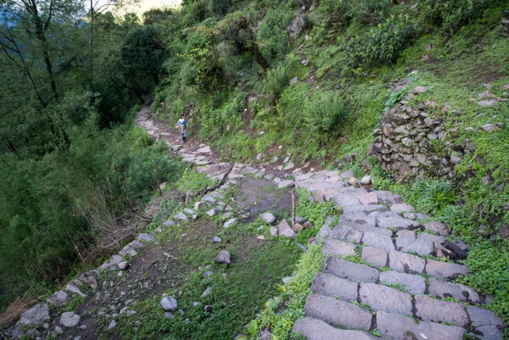 Stone trails in annapurna circuit trek