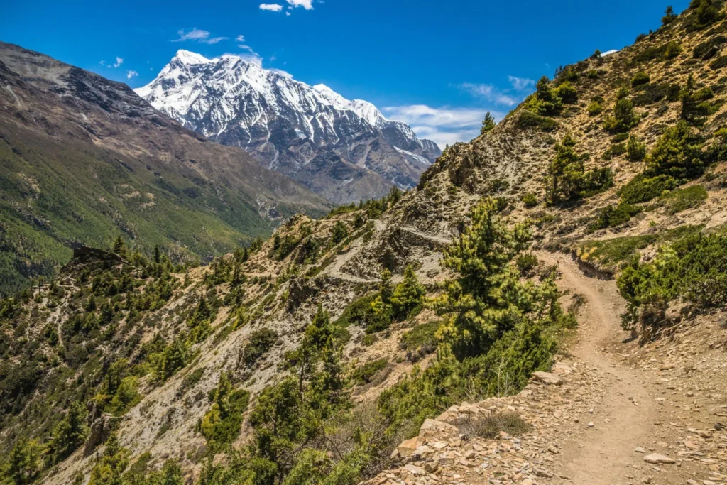 Beautiful landscape view seen from Annapurna Circuit Trek
