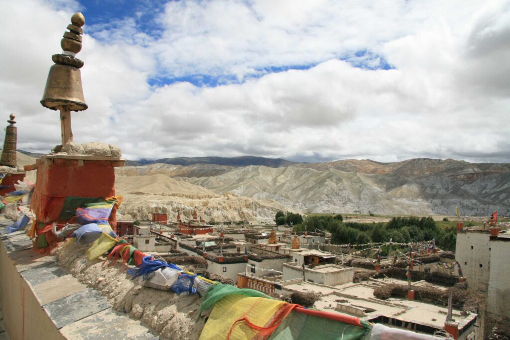 Lo Manthang - Upper Mustang Village with prayer flag