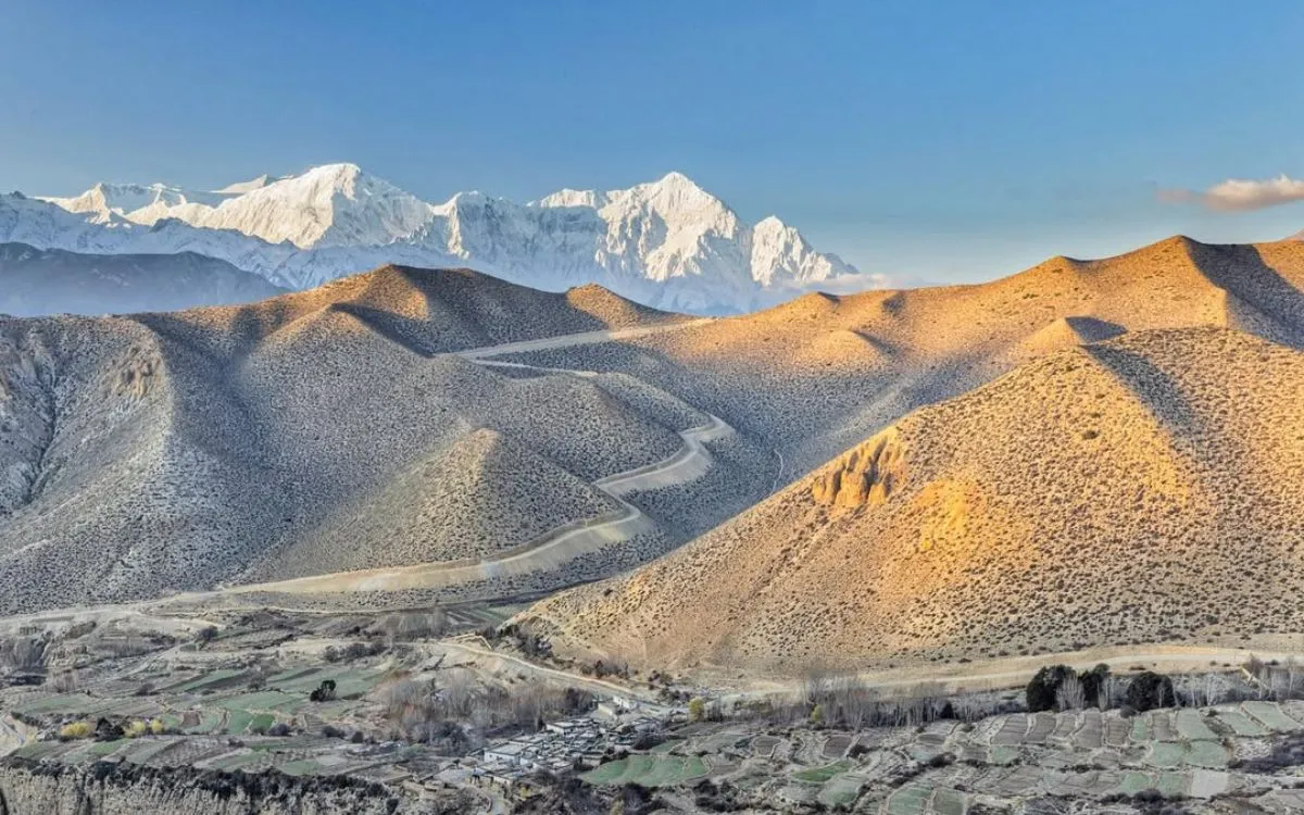 Upper mustang unpaved driving road