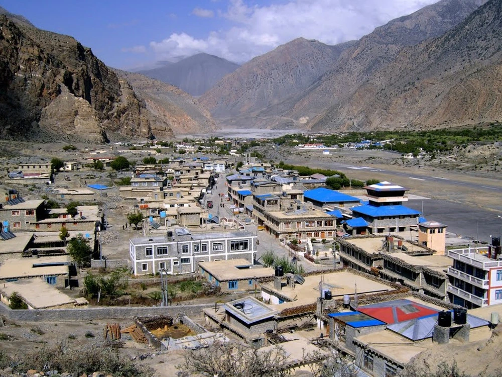 Beautiful Jomsom village in Nepal