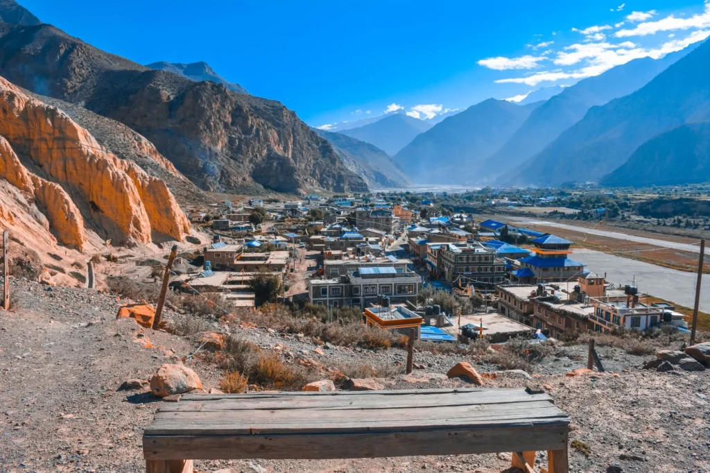 Mustang Jomsom Village in Nepal